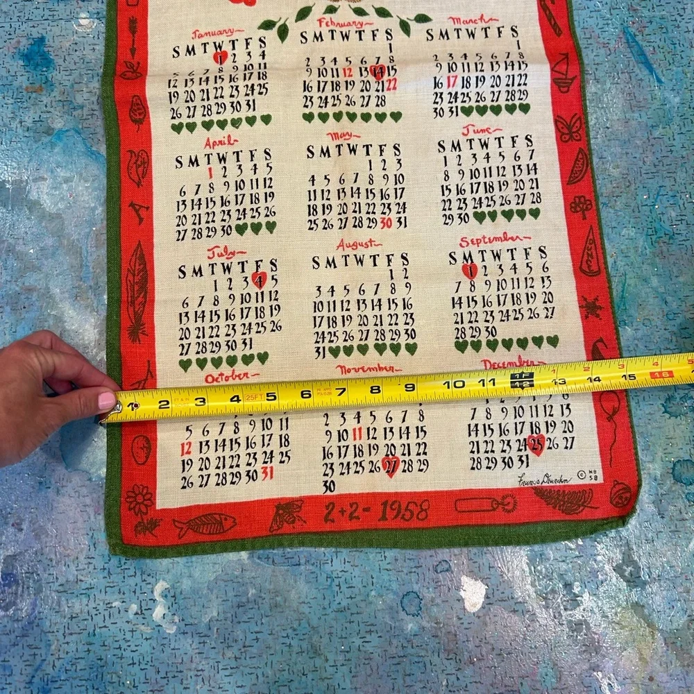 1958 Linen Calendar